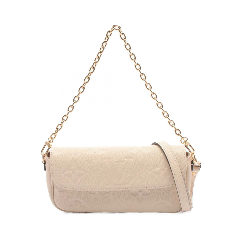Louis Vuitton Wallet on Chain Ivy Handbag Leather Monogram Empreinte Beige